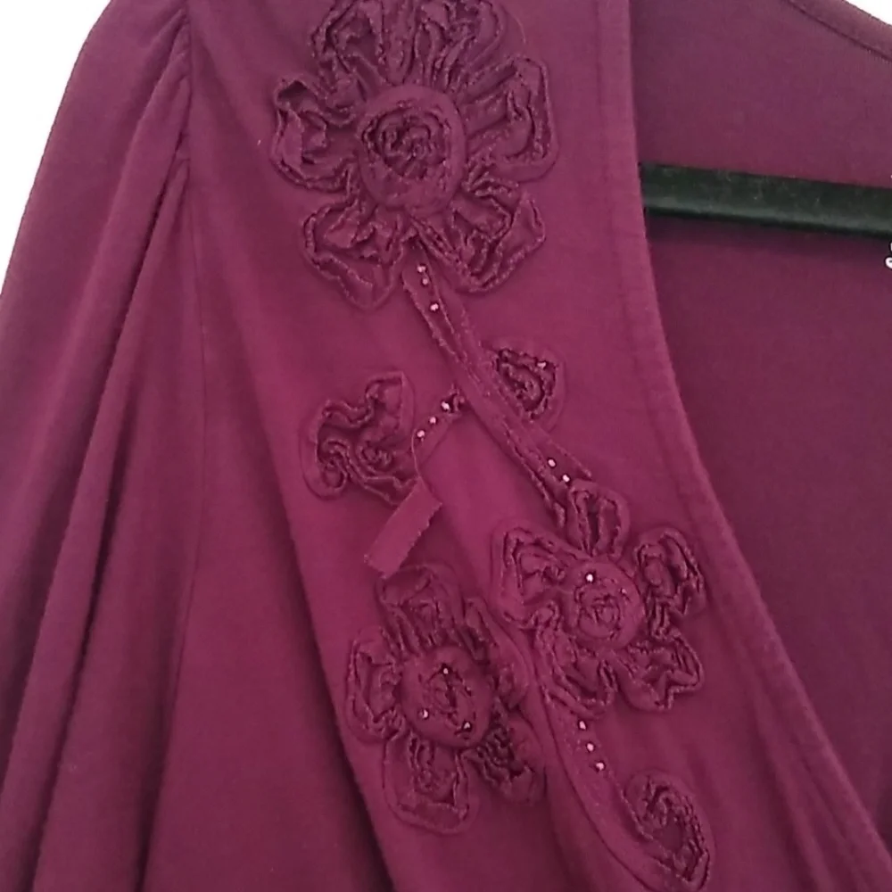 3/$15 Motherhood maternity dark purple vneck dress - Picture 5 of 7